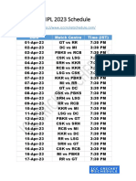 IPL 2023 Full Schedule PDF V1