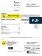 Payment Slip: Summary of Charges / Payments Current Bill Analysis