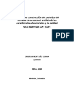 Taller Sobre Construcción Del Prototipo Del Software de Acuerdo Al Análisis de Las Características Funcionales y de Calidad