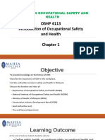 Chapter 1 - Introduction To OSH