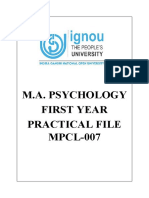 M.A. Psychology First Year Practical File MPCL-007