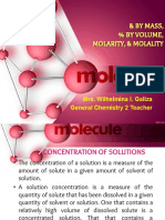 % by Mass, % by Volume, Molarity, Molality