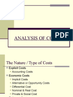 Analysis of Costs