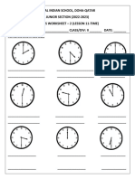 Class 2-Time - Worksheet-2-2022-2023