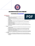 2023 Nationals Park Events and Promotions