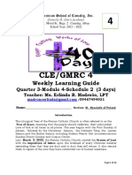 Cle/Gmrc 4: Weekly Learning Guide