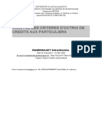 Analyse Des Criteres D'Octroi de Credits Aux Particuliers: RANDRIANJAFY Setramihamina