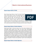 Role of EXIM Bank in International Business