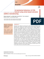 Microstructure and Mechanical Behaviour of 316L Stainless Steel Produced Using Sinter-Based Extrusion Additive Manufacturing