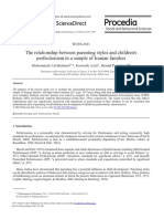 The Relationship Between Parenting Styles and Children's Perfectionism in A Sample of Iranian Families