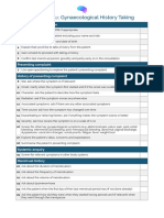 Gynaecological History Taking: OSCE Checklist