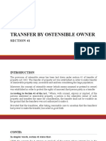 Transfer by Ostensible Owner: Section 41