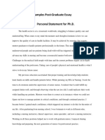 Personal Statement For PHD PDF