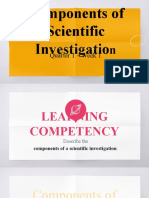 Components of Scientific Investigation