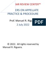 Pointers On Appellate Practice Procedure by Prof. Manuel Riguera PDF