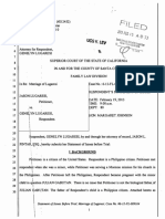 Respondent's Statement of Issues in Re Marriage of Lugaresi: Alleged Human Trafficking Case Santa Clara County Superior Court Judge James Towery