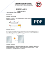 Formulario - Dilatacion - Termicade Solidos - Termodinámica