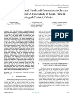 Ensuring Traditional Handicraft Promotions To Sustain Tribal Livelihood: A Case Study of Kisan Tribe in Sundargarh District, Odisha