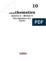 Math 10 - Q2 - Week 8 - Module 8 - The Equation of A Circle - For Reproduction