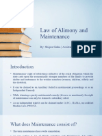 Law of Alimony and Maintenance