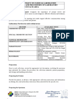 Policies and Procedures of Laboratory Services in Each Area