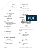 Fluid Mechanics and Hydraulics Formula