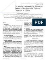 The Influence of A Service Instrument For Measuring Patient Satisfaction in Multispecialty Teaching Hospital at Odisha