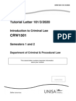 Tutorial Letter 101/3/2020: Introduction To Criminal Law