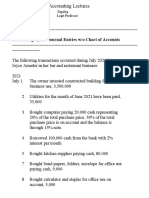 Accounting Cycle Journal Entries Without Chart of Accounts Case III