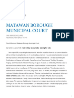 DOG THEFT - Letter Seeking Help To Matawan Court, New Jersey / Probable Cause For Crimes