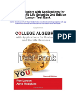 College Algebra With Applications For Business and Life Sciences 2nd Edition Larson Test Bank