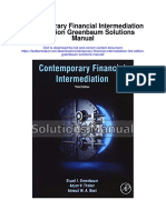 Contemporary Financial Intermediation 3rd Edition Greenbaum Solutions Manual