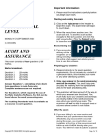 September 2022 Audit and Assurance Paper ICAEW