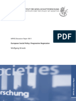 1.1 European Social Policy - Progressive Regression. Wolfgang Streeck