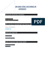 Aluminum and Steel Factories in Germany