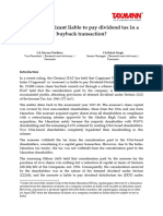 Why Is Cognizant Liable To Pay Dividend Tax in A Buyback Transaction?