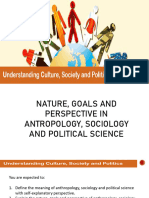 Nature and Goals of Anthropology, Sociology and Politics-1