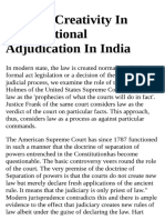 Judicial Creativity in Constitutional Adjudication in India