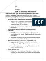 Practical 10: - Compile The Information From Financial Agencies That Will Help You Setup Your Business Enterprise