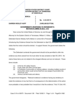 U.S.A. V DARREN HUFF (ED TN) - 139 - RESPONSE in Opposition by USA As To Darren Wesley Huff Re 122 MOTION in