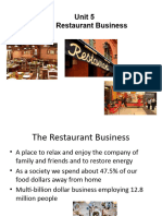 Unit 4 The Restaurant Business