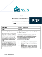 Spelling Revision Answer Key