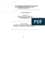 The Impact of Food Service Attributes On The Customer Satisfaction On Selected Fast Food Chain