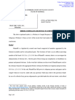 SEB V TTV - Order Compelling Response To Subpoena