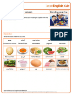 Reading Practice School Lunch Menu Answers