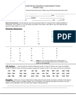 Learners Individual Reading Assessment Tool