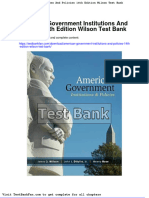 American Government Institutions and Policies 14th Edition Wilson Test Bank