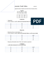 Chapter 9 - Characteristic Truth Tables