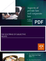 Aspects of Private Law and Corporate Law Blackboard Version