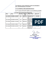 Make-Up CT Schedule For B.Tech EC 3rd Year and B.Tech 4th Year EC and EI